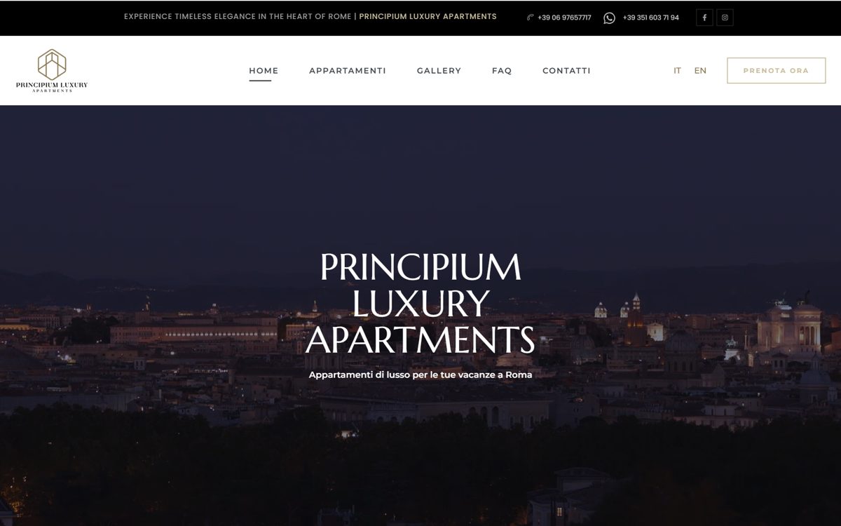 Home page di Principium Luxury Apartments